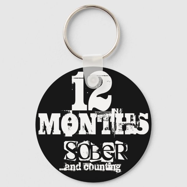 12 Months Sobriety Key Ring (Front)