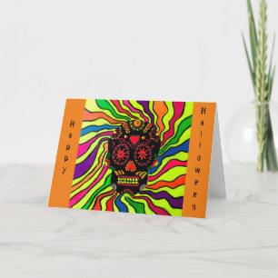 12 - Neon Skull Halloween Card
