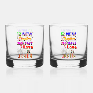 12 New Chapters 365 Days Love By Jesus Whiskey Glass