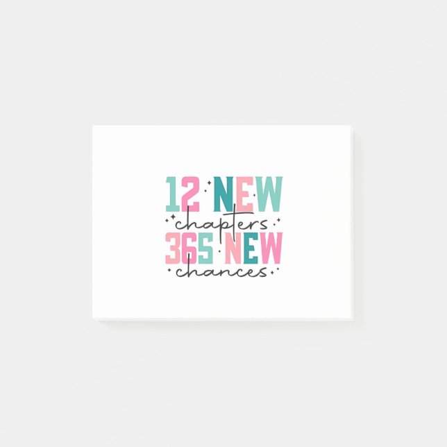 12 New Chapters, 365 New Chances 100 Days Post-it Notes (Front)