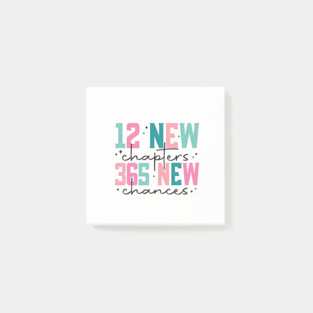12 New Chapters, 365 New Chances 100 Days Post-it Notes (Front)
