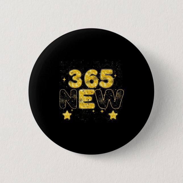 12 New Chapters 365 New Chances Happy New Year 202 6 Cm Round Badge (Front)
