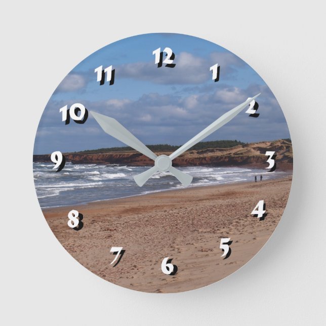 12 Number Choices to Choose -Beach and Waves-Clock Round Clock (Front)