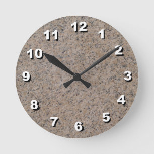 12 Number Choices to Choose-Brown Marble Clock