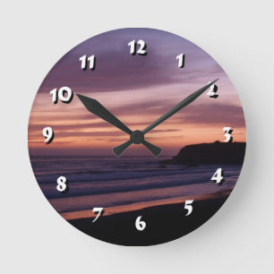 12 Number Choices to Choose-Colourful Sunset-Clock Round Clock