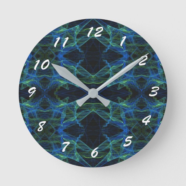 12 Number Choices to Choose-Fractal Art-Clock Round Clock (Front)