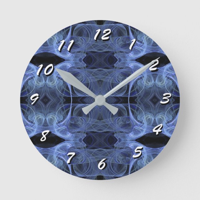 12 Number Choices to Choose-Fractal Art-Clock Round Clock (Front)