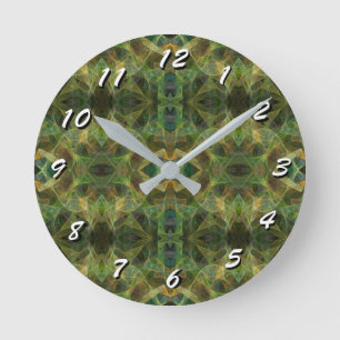 12 Number Choices to Choose-Fractal Art-Clock Round Clock