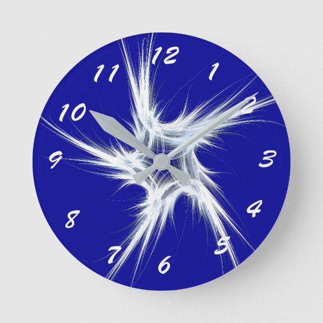 12 Number Choices to Choose From Blue Star Clock (Front)