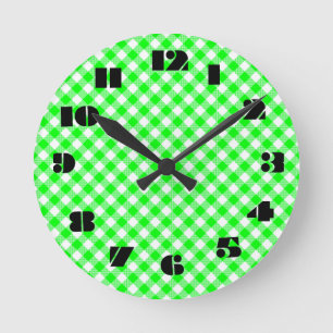 12 Number Choices to Choose From chartreuse Clock