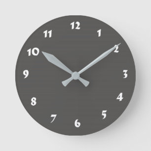12 Number Choices to Choose From Dark Grey Clock