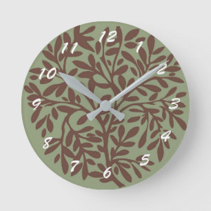 12 Number Choices to Choose From Grn n Brn Clock