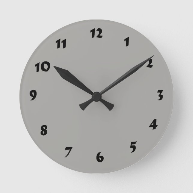 12 Number Choices to Choose From Light Grey Clock (Front)