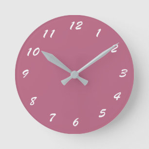 12 Number Choices to Choose From Mauve Pink Clock