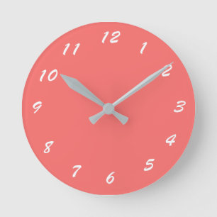 12 Number Choices to Choose From Pink Clock