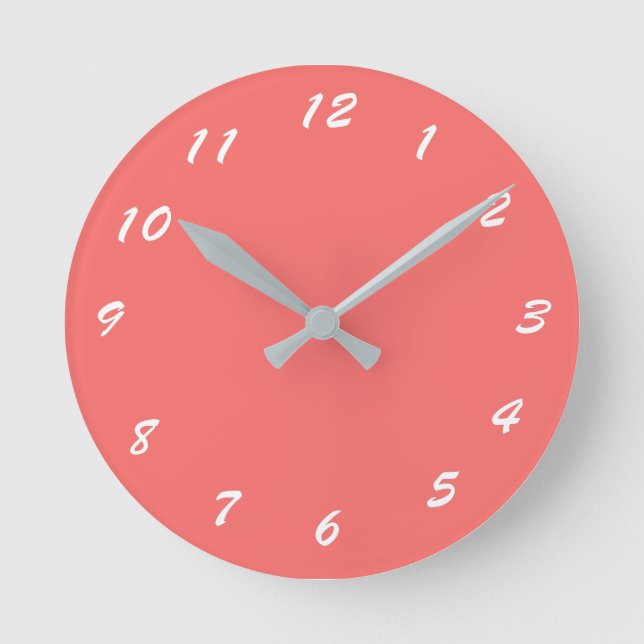12 Number Choices to Choose From Pink Clock (Front)