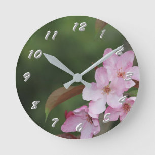12 Number Choices to Choose From Pink Flower Clock