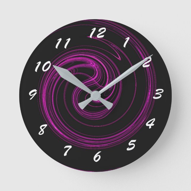 12 Number Choices to Choose From Pink n Blk Clock (Front)