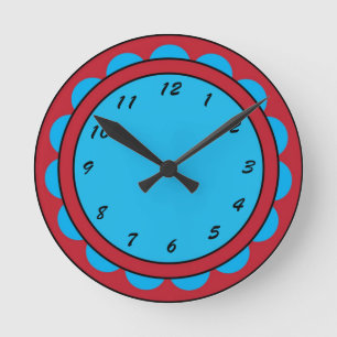 12 Number Choices to Choose From Red Blue Clock