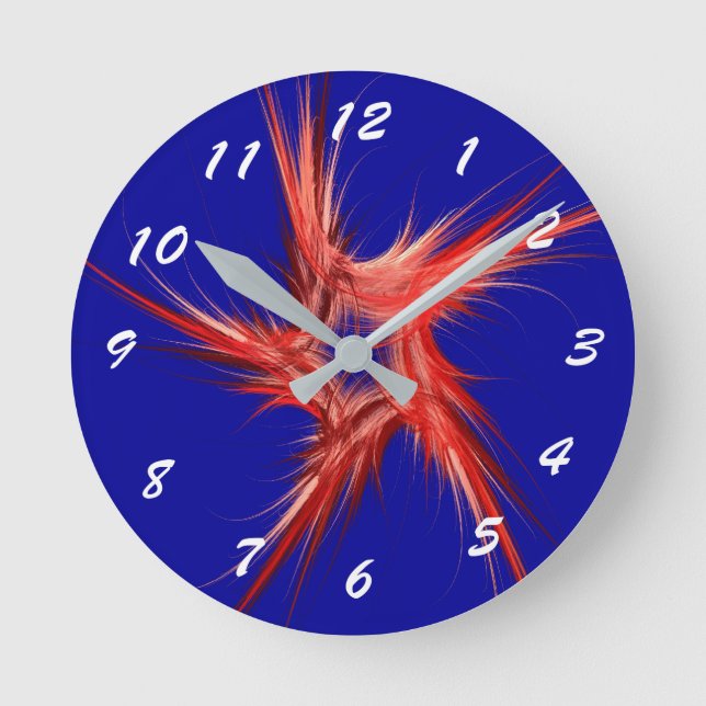 12 Number Choices to Choose From Red Star Clock (Front)