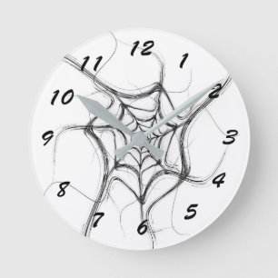 12 Number Choices to Choose From White Web Clock