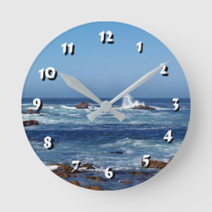 12 Number Choices to Choose -Ocean Waves-Clock Round Clock