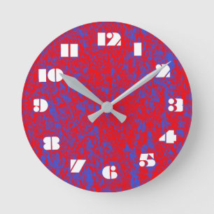 12 Number Choices to Choose- Red-Blue Marble Clock