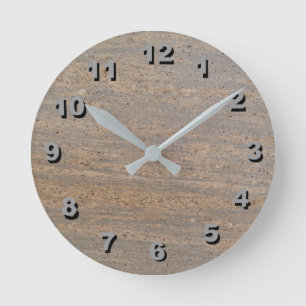12 Number Choices to Choose-Rusty Brn Marble Clock