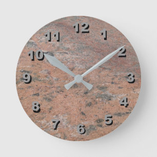 12 Number Choices to Choose-Salmon Pk Marble Clock