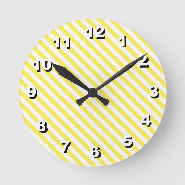 12 Number Choices to Choose-Yellow Striped Clock (Front)