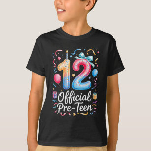 12 Official Pre-Teen Coquette 12 Year Old 12th Bir T-Shirt