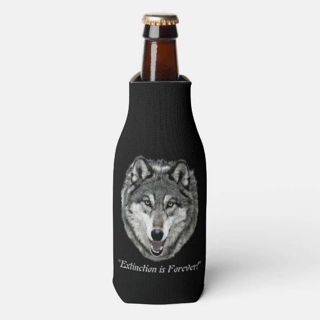12 oz Bottle Cooler - Istas of Wolf Mtn Sanctuary (Bottle Front)