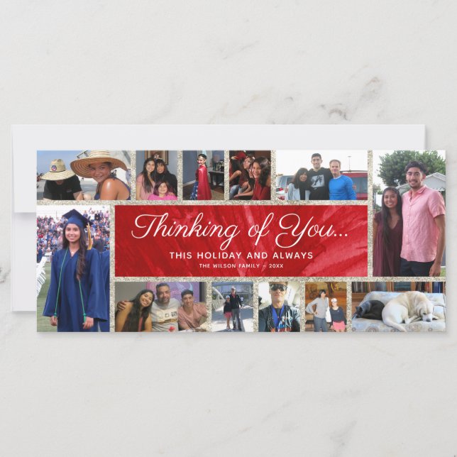 12 Photo Christmas Card | Holiday Collage (Front)