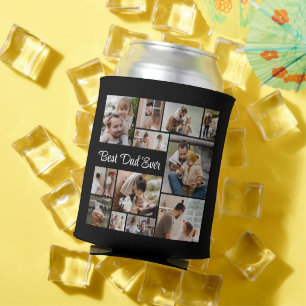 12 Photo Collage Best Dad Ever Can Cooler
