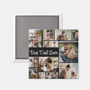 12 Photo Collage Best Dad Ever  Magnet