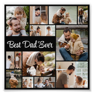 12 Photo Collage Best Dad Ever Photo Enlargement Print