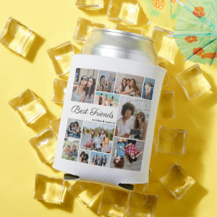 12 Photo Collage Best Friends Forever Can Cooler
