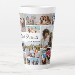 12 Photo Collage Best Friends Forever Latte Mug