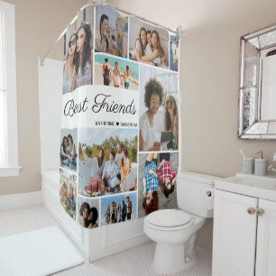 12 Photo Collage Best Friends Forever Shower Curtain