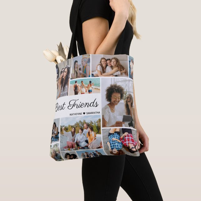 12 Photo Collage Best Friends Forever  Tote Bag (Close Up)