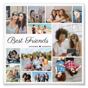 12 Photo Collage Best Friends Photo Enlargement Print