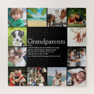 12 Photo Collage Best Grandparents Definition Jigsaw Puzzle