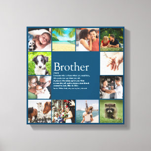 12 Photo Collage Blue Fun Cool Brother Definition Canvas Print