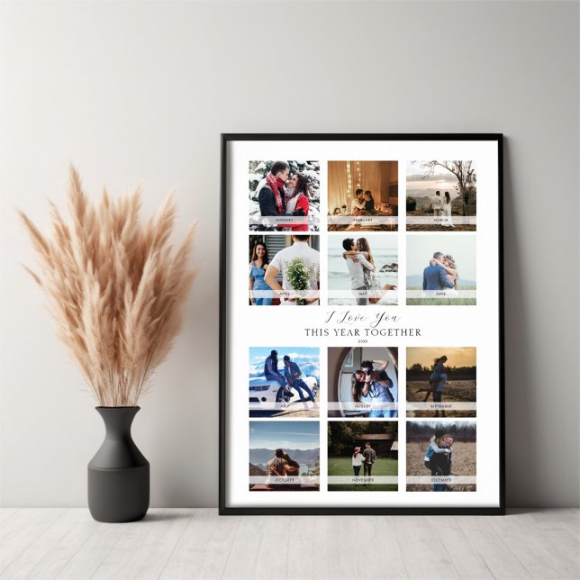 12 Photo Collage Calendar Valentine's Day Poster (Creator Uploaded)