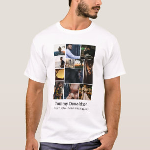 12 Photo Collage Celebrating Life Funeral TShirt