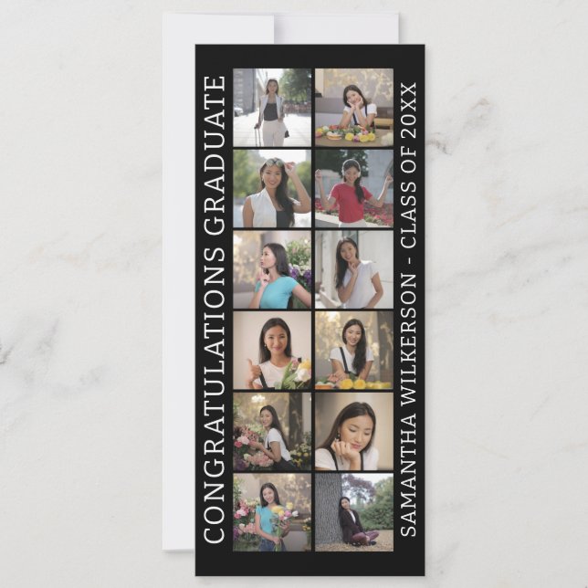 12 Photo Collage Congratulations Graduate Announcement (Front)
