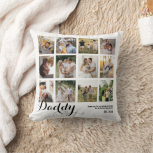 12 Photo Collage Daddy Pictures Keepsake Cushion