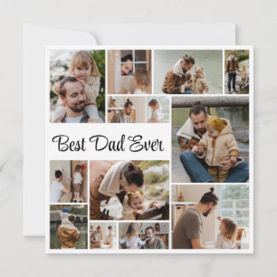 12 Photo Collage Father's Day Best Dad Ever Card