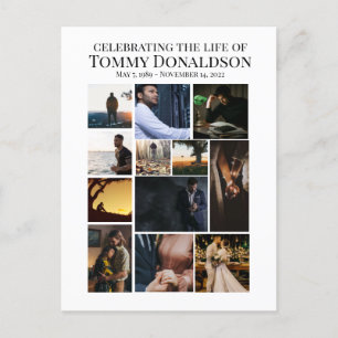 12 Photo Collage Funeral  Postcard