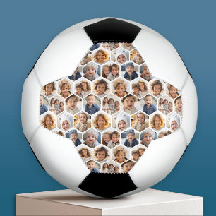 12 Photo Collage - funky hexagon honeycomb pattern Football